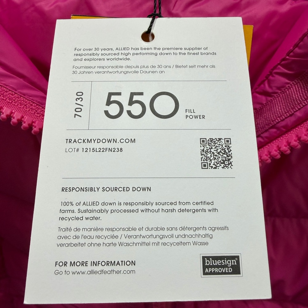 Lole Pink Puffer Jacket, NWT - Picture 3 of 4